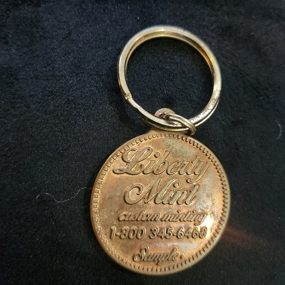 Vintage Coin Keychain - Copper Tone Morgan Style